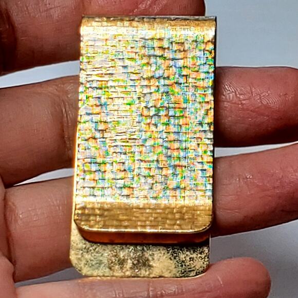 Gold Tone Money Clip 2" Vtg Minimalist Basic Simple - Picture 3 of 4